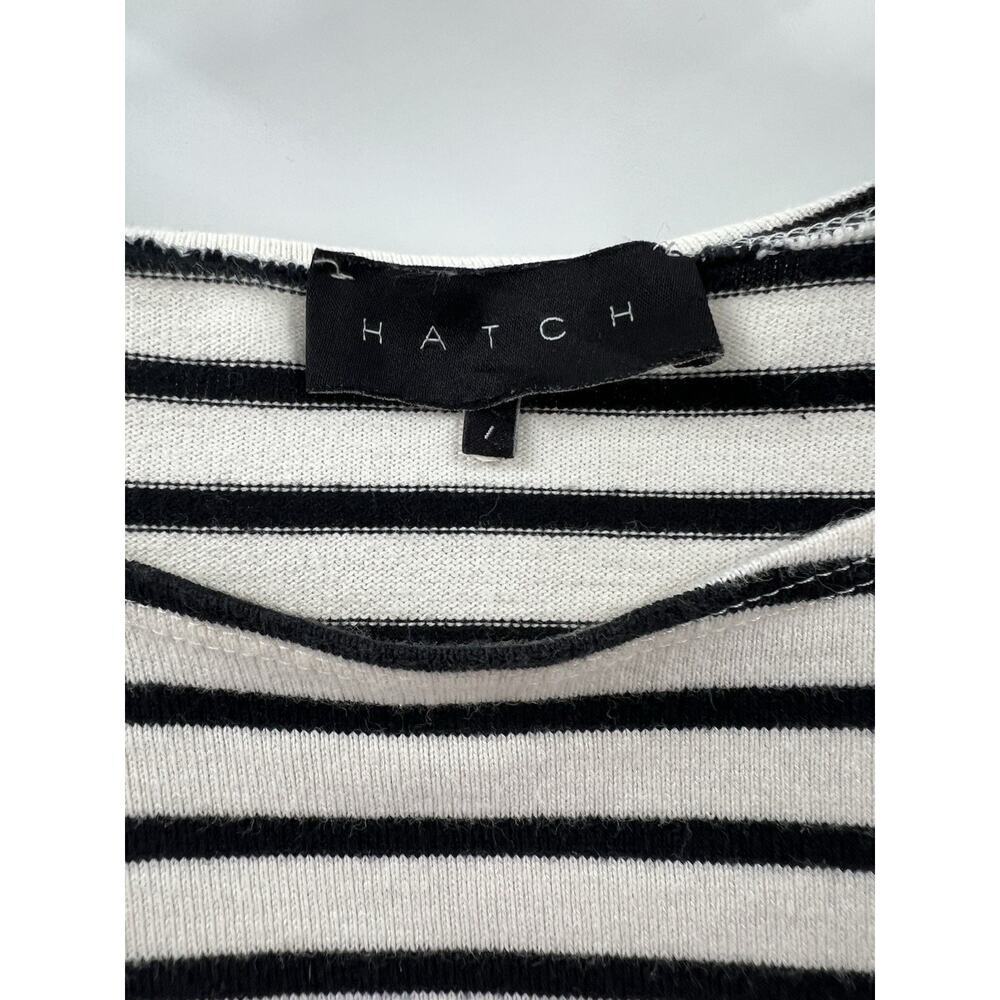 Hatch Women’s Short Sleeve T-shirt Dress Black & White Striped Size 1 Small - Picture 4 of 9